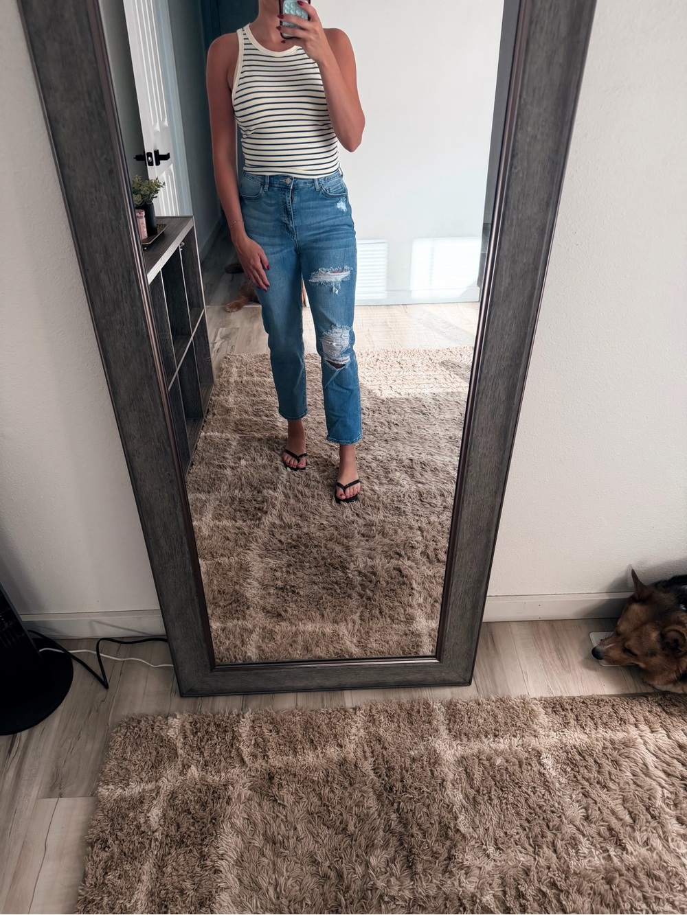 Poison Mushroom High-Rise Distressed Blue Jeans - Women